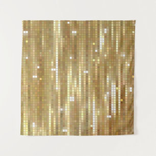 Heldere abstracte mozaïekgolden achtergrond met gl wandkleed