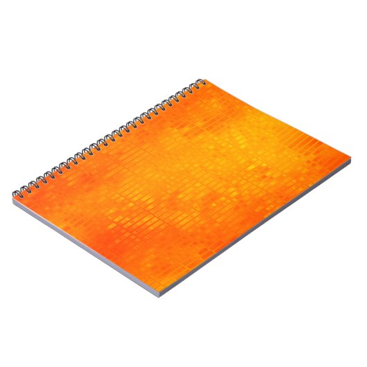 Heldere abstracte mozaïekoranje achtergrond met gl notitieboek (Linkerzijde)