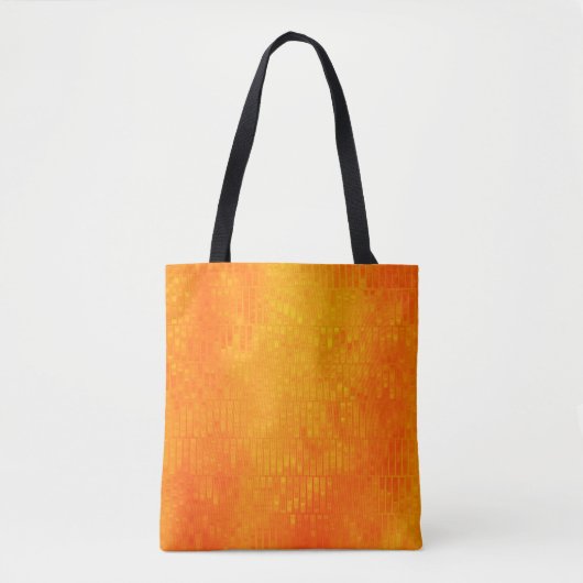 Heldere abstracte mozaïekoranje achtergrond met gl tote bag (Voorkant)