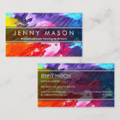 Heldere, Abstracte multikleurenkunst - Visitekaart Visitekaartje (Voorkant / Achterkant)