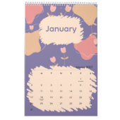 Heldere Abstracte Pastel Bloemen Kalender (Jan 2027)