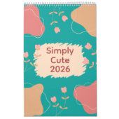 Heldere Abstracte Pastel Bloemen Kalender (Hoes)