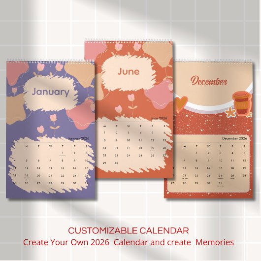 Heldere Abstracte Pastel Bloemen Kalender