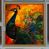 Heldere Abstracte Pauw Decoupage Tissuepapier