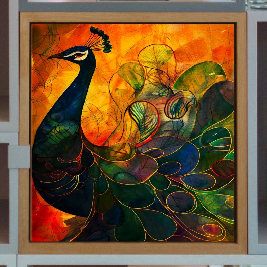 Heldere Abstracte Pauw Decoupage Tissuepapier