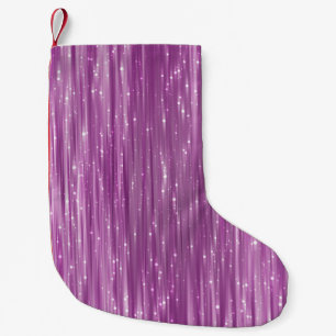 Heldere abstracte roze achtergrond met glitter kleine kerstsok