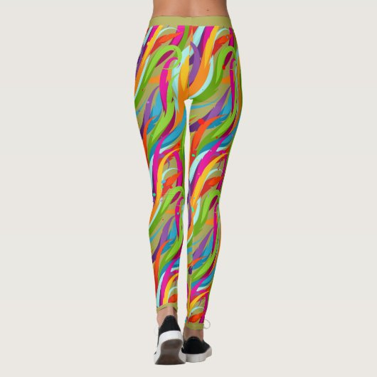 Heldere abstracte swish van kleur, leggings (Achterkant)