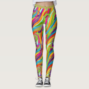 Heldere abstracte swish van kleur, leggings