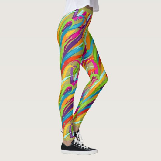 Heldere abstracte swish van kleur, leggings (Rechts)
