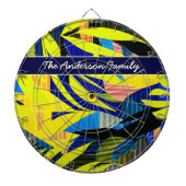 Heldere Abstracte tropische palmbladeren gepersona Dartbord (Voorkant)