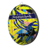 Heldere Abstracte tropische palmbladeren gepersona Dartbord (Voorkant Rechts)