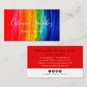 Heldere Abstracte Waterverf Rainbow Make-up Artist Visitekaartje (Voorkant / Achterkant)