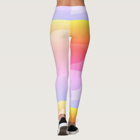 Heldere Abstracte Wavy Lines Leggings (Achterkant)