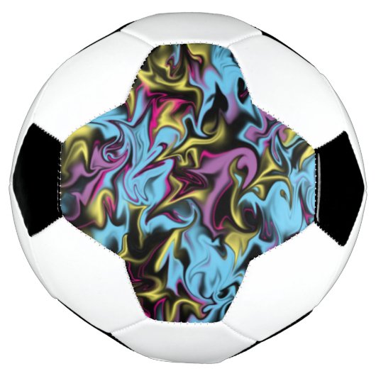 Heldere Abstracte zwenken van roze groen geel zwar Voetbal (Gedraaid)