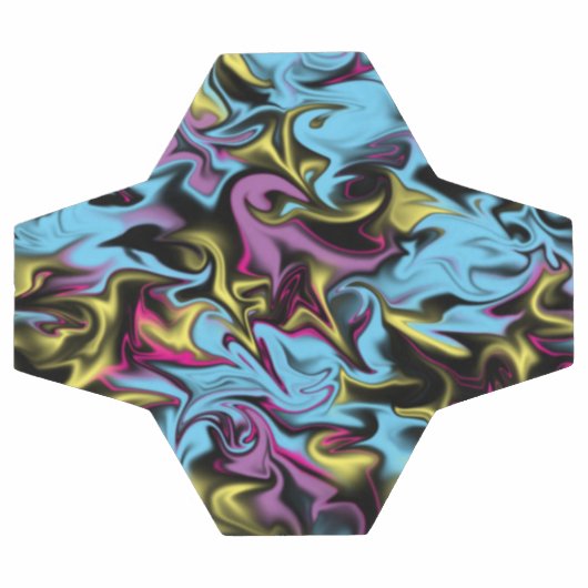 Heldere Abstracte zwenken van roze groen geel zwar Voetbal (Enkel)