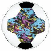 Heldere Abstracte zwenken van roze groen geel zwar Voetbal (Voorkant)