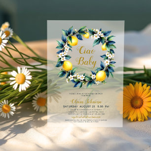 Heldere Acryl Ciao Baby Citroenkrans Baby Shower Uitnodigingen