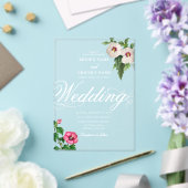 Heldere Acryl Tropische Hibiscus bruiloft Acryl Uitnodigingen (Insitu (Huwelijk))