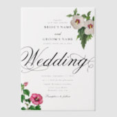 Heldere Acryl Tropische Hibiscus bruiloft Vellum Uitnodigingen (Voorkant)