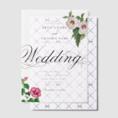 Heldere Acryl Tropische Hibiscus bruiloft Vellum Uitnodigingen (Offset (Uitnodiging))