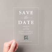 Heldere Acrylaat QR-code Moderne Trouwkaart 'Save Acryl Uitnodigingen (Insitu (Draagbaar))