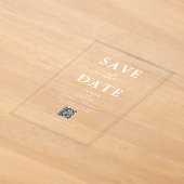 Heldere Acrylaat QR-code Moderne Trouwkaart 'Save Acryl Uitnodigingen (Laagn)