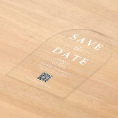 Heldere Acrylaat QR-code Trouw Save the Date Boog Acryl Uitnodigingen (Laagn)