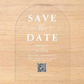 Heldere Acrylaat QR-code Trouw Save the Date Boog  Acryl Uitnodigingen