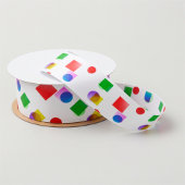 Heldere All-Occasion Kleurrijke Pleinen en Cirkels Satijnen Lint