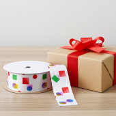 Heldere All-Occasion Kleurrijke Pleinen en Cirkels Satijnen Lint