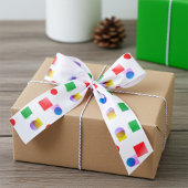 Heldere All-Occasion Kleurrijke Pleinen en Cirkels Satijnen Lint