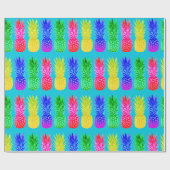 Heldere ananassen cadeaupapier (Vlak)