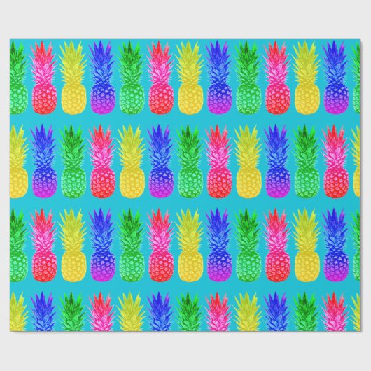 Heldere ananassen cadeaupapier (Vlak)