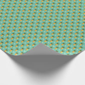 Heldere ananassen op het geometrische patroon cadeaupapier (Hoek)