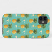 Heldere ananassen op het geometrische patroon Case-Mate iPhone case (Achterkant (horizontaal))