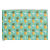 Heldere ananassen op het geometrische patroon kussensloop (Voorkant-Rechts)