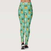 Heldere ananassen op het geometrische patroon leggings (Achterkant)