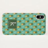 Heldere ananassen op het geometrische patroon | Mo Case-Mate iPhone Case (Achterkant (horizontaal))