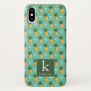 Heldere ananassen op het geometrische patroon Mo Case-Mate iPhone Case