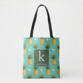 Heldere ananassen op het geometrische patroon | Mo Tote Bag (Voorkant)