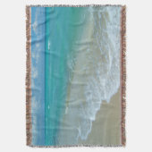 Heldere Aqua White Waves crashen op strand Shore Deken (Voorkant Verticaal)