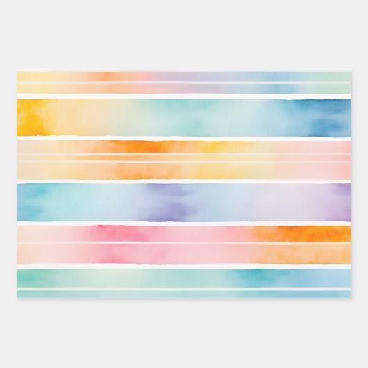Heldere aquarel strepen verpakken van papieren vel (Voorkant 2)