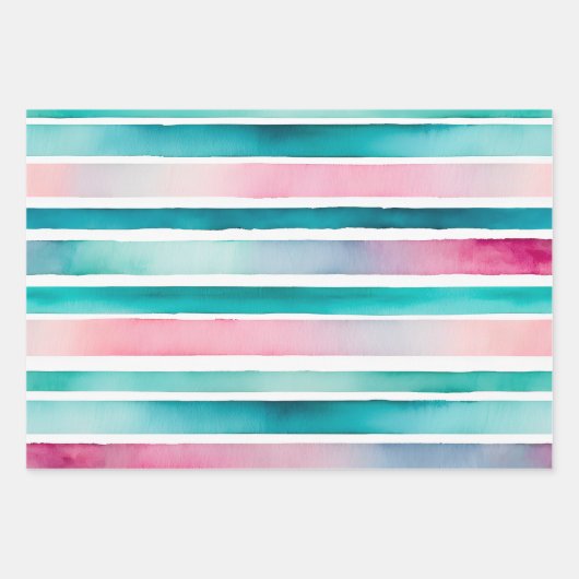 Heldere aquarel strepen verpakken van papieren vel (Voorkant 2)