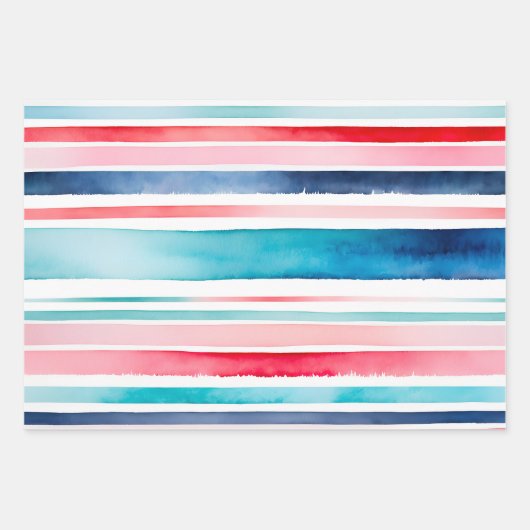 Heldere aquarel strepen verpakken van papieren vel (Voorkant 3)
