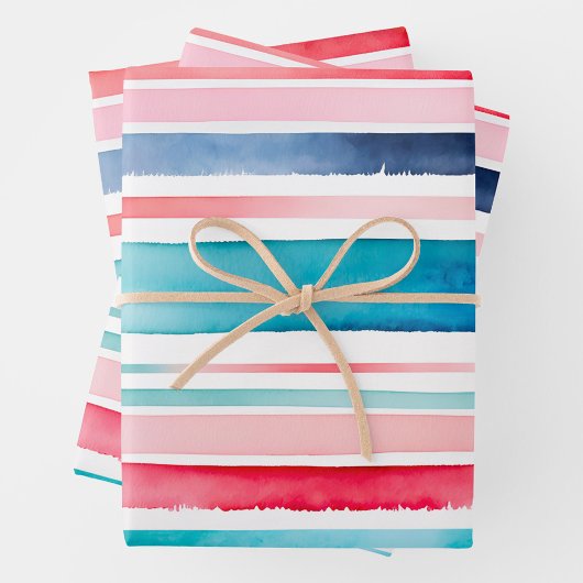 Heldere aquarel strepen verpakken van papieren vel