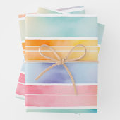 Heldere aquarel strepen verpakken van papieren vel
