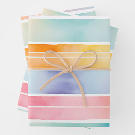 Heldere aquarel strepen verpakken van papieren vel