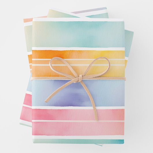 Heldere aquarel strepen verpakken van papieren vel