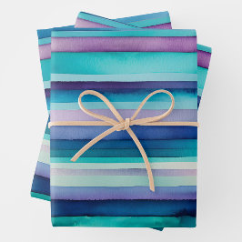 Heldere aquarel strepen verpakken van papieren vel