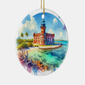 Heldere aquarelDry Tortugas National Park Turtle Keramisch Ornament (Rechts)